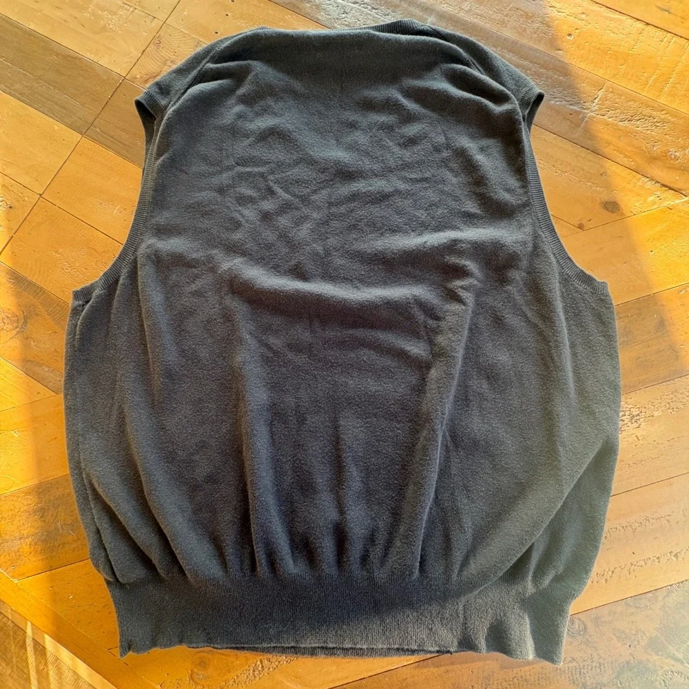 Polo Ralph Lauren Mens XXL Black Pima Cotton V-Neck Sweater Vest Red Pony Preppy